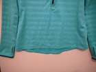 Nike Pro Top Womens Large Teal Hyperwarm 1 2 Zip Pullover Dri Fit Active Stretch
