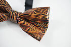 New Men Brown Classical Pvc Fashion Shining Leather Bow Tie Wedding Party
