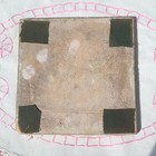 Antique Manganese Purple And Blue Tile Greek Victorian Lady On Pedestal Design