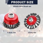 3 Pack Wire Wheel Brush For Angle Grinder  4 Inch Angle Grinder Wire Wheel  Wire