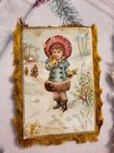 Lot 9 Antique Dbl  Sided Greeting Cards W fringes- Christmas  Easter  Friendship
