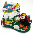 Handmade Bucilla Baseball Snowman Penguin Felt Completed Stocking Christmas 16 