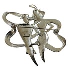 Brooch Silver Jonette Jewelry Jj Vintage Art Deco Couple Formal People Pin