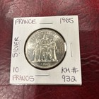 1965 France 10 Francs Hercules Silver 0 900 Coin Km  932