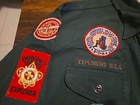 Vintage Boy Scouts Of America Explorers Uniform Shirt Men Medium Green 50s 