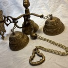 Vintage  3  Brass Doorbells With Chain