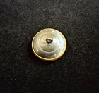 Antique Brass Colored Metal Shank Button With Family Shield Inspired Design