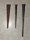 Lot Of 3 Different Style   Size Old Antique Hand Forged square   Rectangle Nails