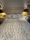 Hotel Collection King Comforter Duvet Cover Set Silver blue 4 Piece Set