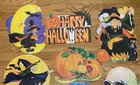 Vintage Halloween Skull Ghost Witch Die Cut Outs Cutouts Wall Decoration Lot 8