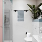 7-piece Matte Black Bathroom Accessories Set Stainless Steel Bath Towel Bar Set
