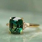 2ct Green Lab Created Emerald Art Deco Vintage Ring 14k Yellow Gold Plated