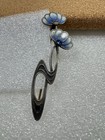 Stunning Antique Silver Enamel Art Nouveau Flower Floral Brooch