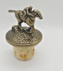 Blanton   s Bourbon Whiskey Cork Bottle Stopper W race Horse   Jockey Gold  l 