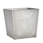Vintage 1940s Industrial Riveted Aluminum Tapered Factory Trash Can