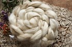 Merino Wool Roving  Tussah Silk  Flax Undyed Combed Top Blend Wool - 4 Oz