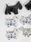 Scottie Dog Magnets   Porcelain Figurine Lot Of 7 Black White Blue Terrier
