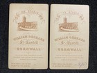 Cornwall England Man Woman And Child Fancy Back Stamp Uk 2 Antique Cdv Photo Lot