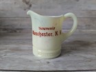 Antique Souvenir Custard Glass Pitcher Toothpick Holder Manchester Nh Glows
