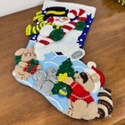 Bucilla Candy Cane Snowman Felt Christmas Stocking  89563e 18  Finished