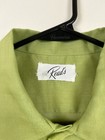 Vintage 1950s Button Shirt Mens Lime Green Rockabilly Pockets Lightweight Reads