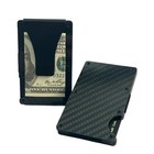 Men s Rfid Blocking Slim Money Clip Carbon Fiber Wallet Id Credit Card Holder