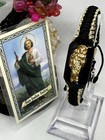 Saint Jude Thaddeus Bracelet Black gold san Judas Tadeo Pulsera Tejido Doble