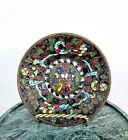 Antique Russian Imperial Brass Wall Plate Double Headed Eagle Cloisonn   Enamel 1
