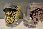 Lot Of 4 Roving Googly Eye Shot Glasses Anchor Hocking - Vintage Barware 
