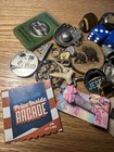 Small Lot Vintage And Modern Junk Drawer Mixed Items Pins  Tokens  And More