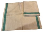 2 Vintage Pure Linen Kitchen Tea Towels Green Stripe Farmhouse Cottage W sticker