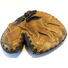 Vintage 1940s 1950s Leather Catchers Mitt Buckle Back Baseball Glove Unmarked