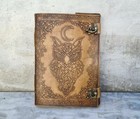 Leather Journal Owl Embossed Book Cover Rugged Diary Travelers Men Gift Handmade