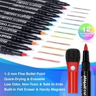 Magnetic Dry Erase Markers Fine  12 Colors Erasable Whiteboard Markers Fine P   