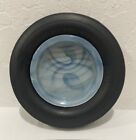 Vintage Goodrich U s  Royal Master Tire Ashtray Blue Akro Slag Milk Glass Emboss