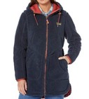 Ll Bean Mountain Pile Fleece Coat Hoodie Women Blue Long Jacket Full Zip Sherpa 