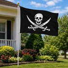 Double Sided Jolly Roger Flag 3x5 Ft Outdoor- Uv Fade Resistant 3ply Pirate F   