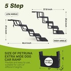 Large Dog Steps Foldable Car Ramp 5 Stair Portable Wide Pet Ladder Suv Truck 150