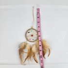 Car Ornament Bohemian Small Dreamcatcher With Light Brown Feathers Car Decor