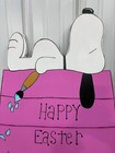 Easter Snoopy Doghouse- Hand Painted Yard Art - Spring - Outdoor Or Indoor