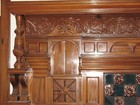 1880s Victorian Carved Whimsical Maple Wood Mantel