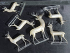 Antique German Blown Mercury Glass Deer Herd Figurine Lot 6 Bimini Lauscha 1920s