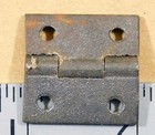 1991   antique Two Small Mid-1800s Thick Cast Iron Cupboard Door Butt Hinges 1 