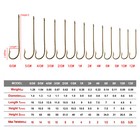50 100pcs Long Shank Fishing Hooks Aberdeen Hooks Light Wire Offset Panfish Bass