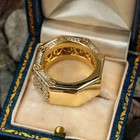 3 00 Ct Round Cut Moissanite 14k Yellow Gold Plated Men s Wedding Ring Sz-11