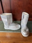 Ugg Silver Pattern Boots With Wool Lining   Cute Shape Pattern