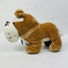 Vintage Dakin Bulldog Plush Stuffed Animal White Tan Puppy Dog 1984 Standing Toy