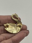 Beautiful Vintage Rhinestone Covered Swan Brooch Pin
