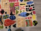 Vintage Mid Century Modern Latch Hook Rug Wall Hanging 72x36 Abstract