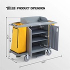 Karl Home 60 In  Multifunctional Housekeeping Hotel Cart Janitorial Cart